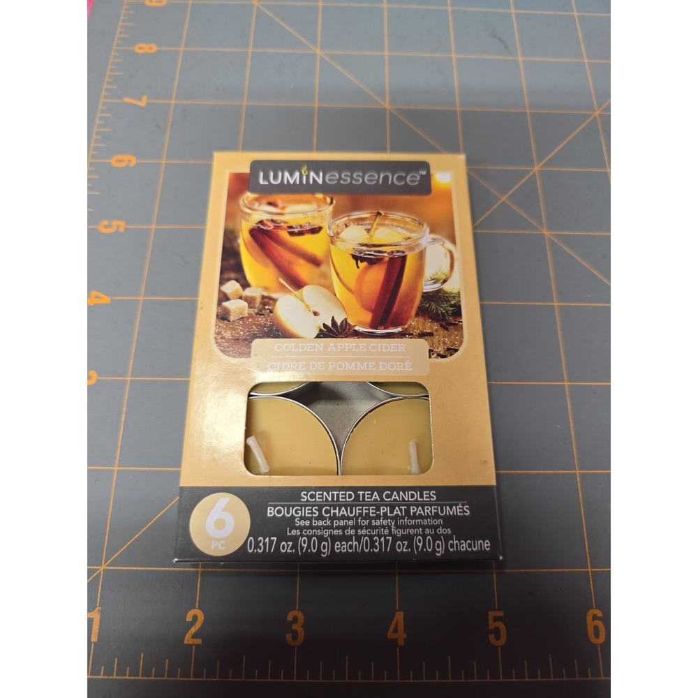 Luminessence Golden Apple Cider Scented Tea Votive Candles 6 Ct Pack NEW Sealed